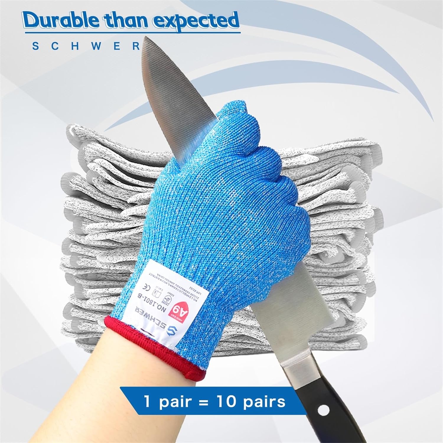 Schwer SlicePro ANSI A9 – Guantes resistentes a los cortes PR1801, guantes de corte confiables de grado alimenticio, guantes de mandolina para