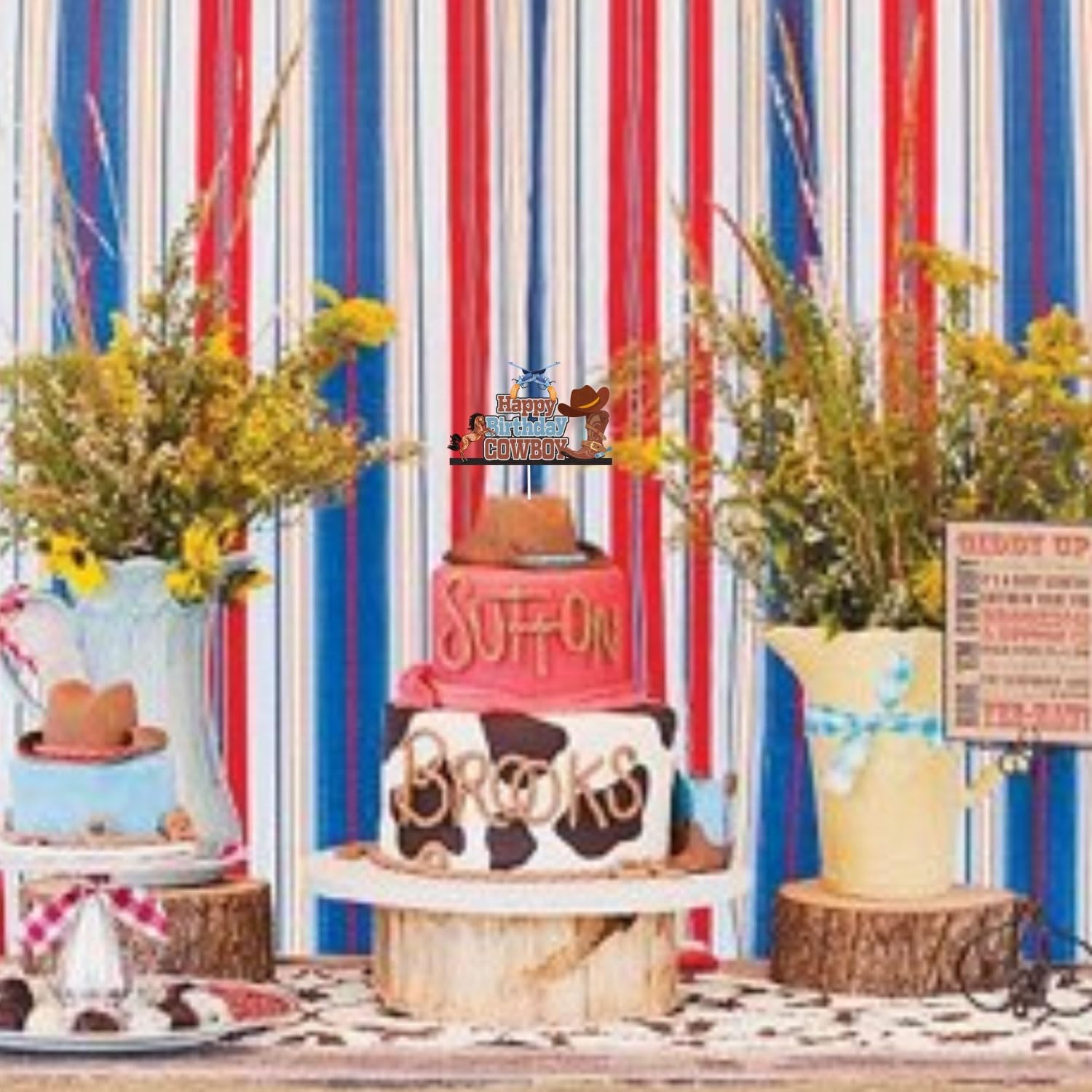 Decoración para pastel de fiesta de cumpleaños del sheriff del salvaje oeste es perfecta como una fiesta de cumpleaños temática de vaquero, fiesta