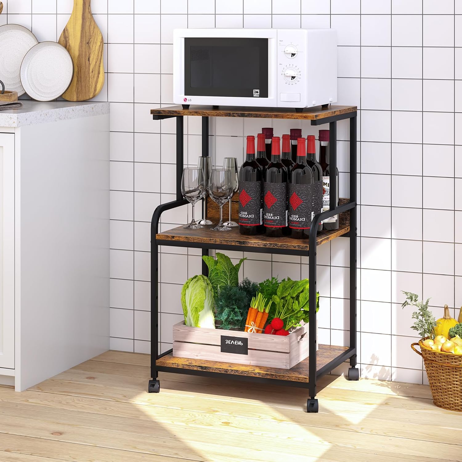 Soporte para impresora marrón