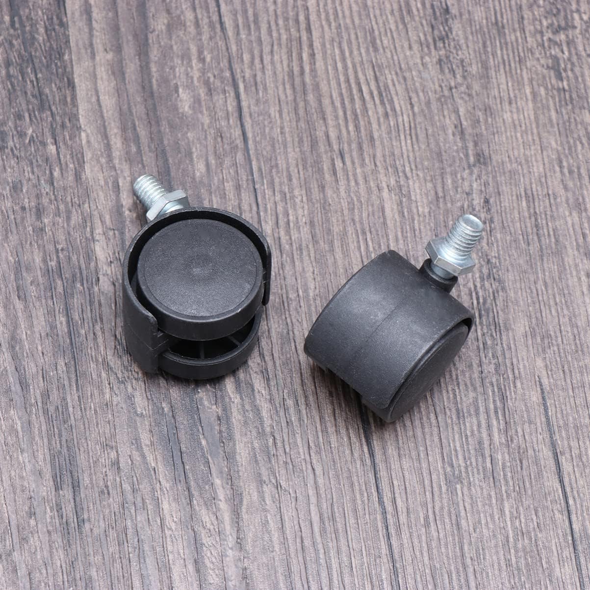 2 piezas de rueda giratoria universal de base cuadrada rueda delantera rueda de repuesto para muebles cochecito (negro)