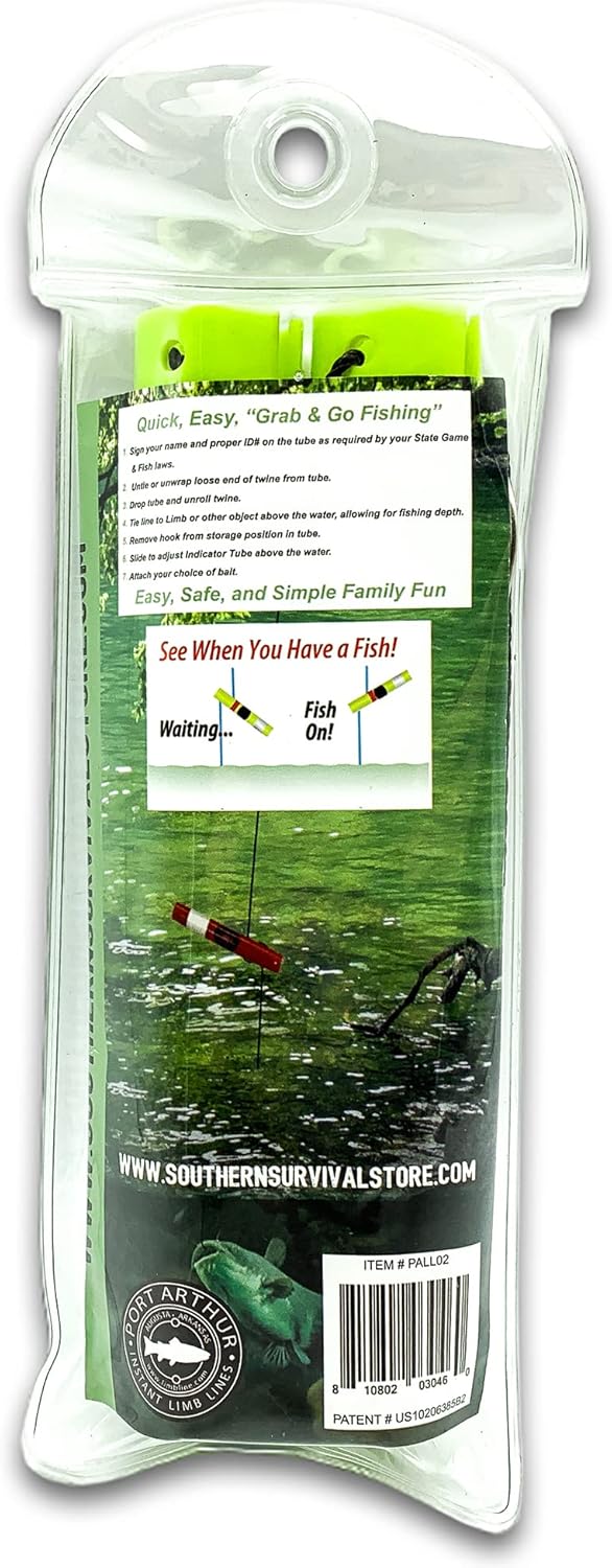 BATTLBOX Kit de pesca de supervivencia, líneas de extremidad, dispositivo de pesca automática, paquete de 2 unidades, supervivencia al aire libre,