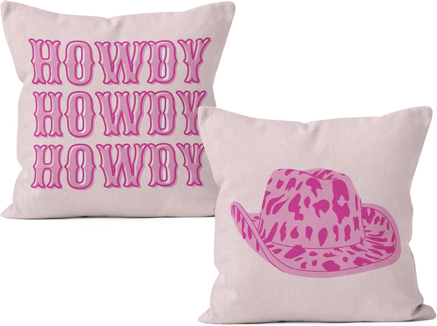 Funda de almohada decorativa Boho Preppy Howdy – Juego de 2 fundas de almohada para sofá, cama, habitación de niñas, decoración del hogar, 18 x 18