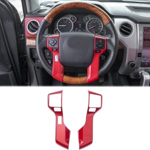 JDMCAR Moldura cromada para volante compatible con accesorios Tacoma 2016-2023, 4Runner 2010-2024, Tundra 2014-2021 (rojo, 3+2 agujeros) JDMCAR Moldura cromada para volante compatible con accesorios Tacoma 2016-2023, 4Runner 2010-2024, Tundra 2014-2021 (rojo, 3+2 agujeros)