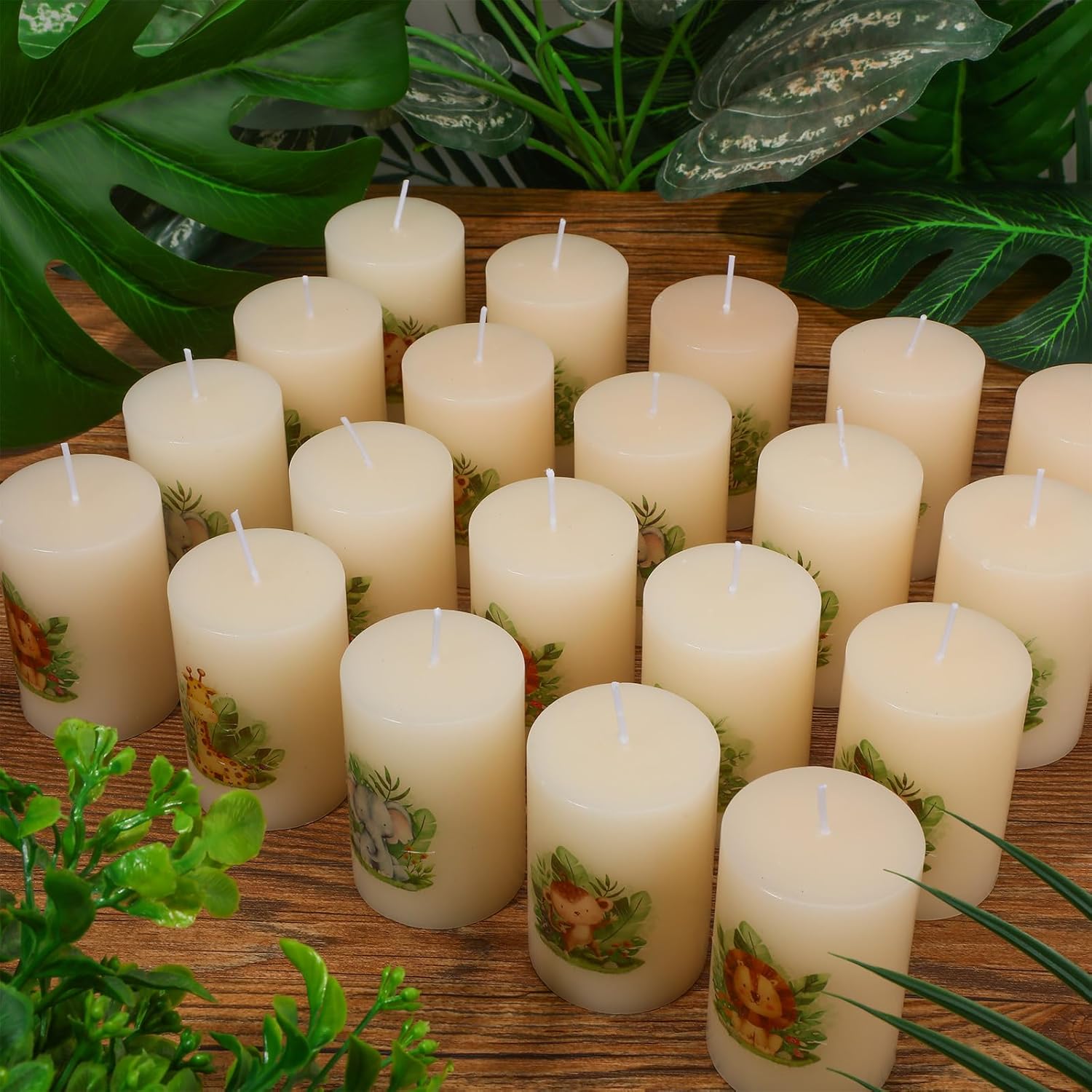 25 velas para baby shower, recuerdos de animales de safari en la selva, velas de animales de safari en la selva para niñas y niños, regalos de ducha