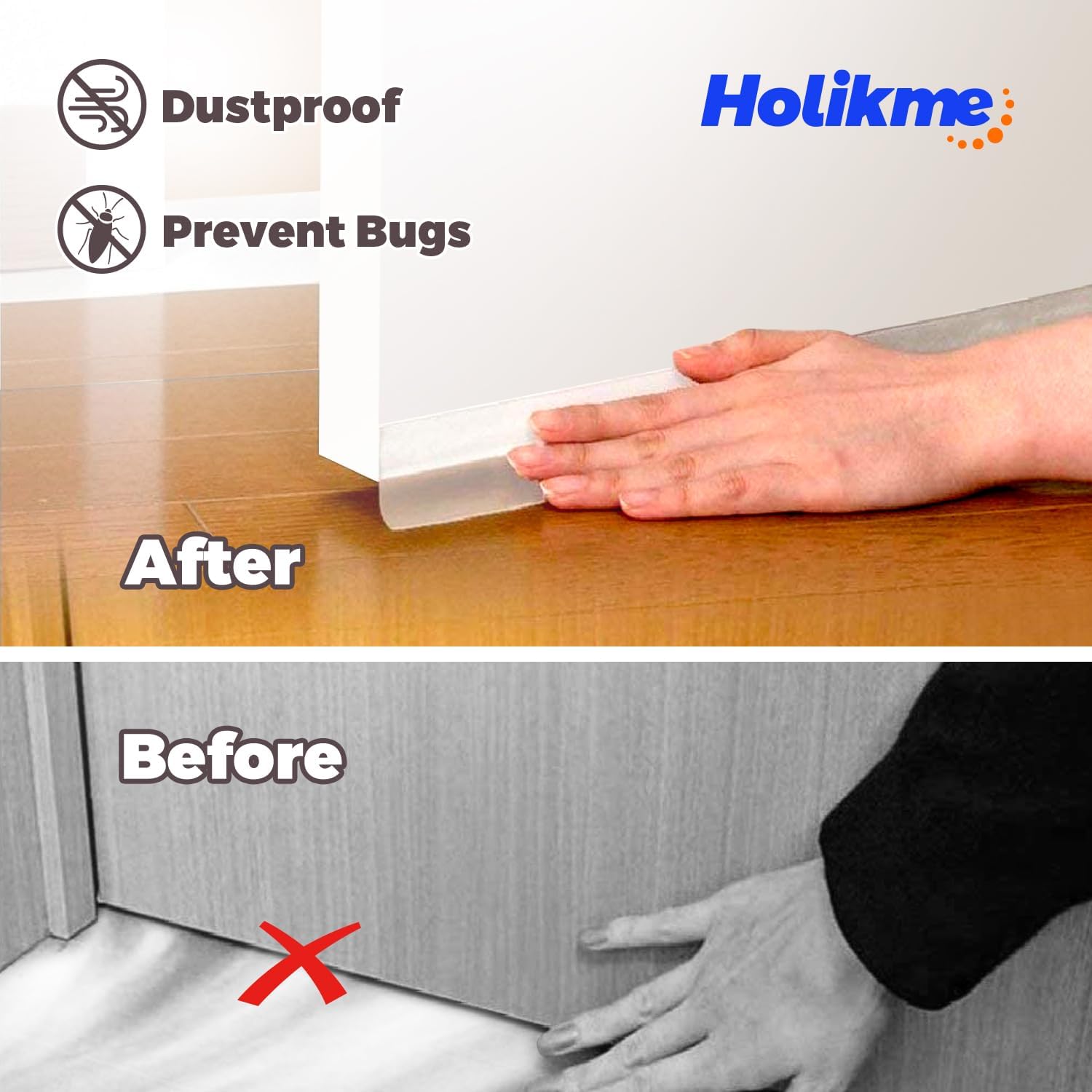 Holikme Tira de sellado de puerta, cinta adhesiva de sellado para puerta, adhesivo para tope de puerta, adecuado para ventanas, puertas