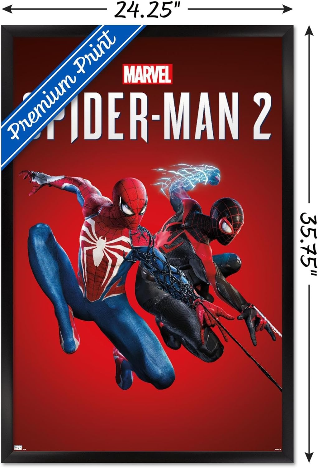 Trends International Marvel’s Spider-Man 2 – Póster de pared de arte clave, 22.37 x 34.00 pulgadas, versión enmarcada en negro