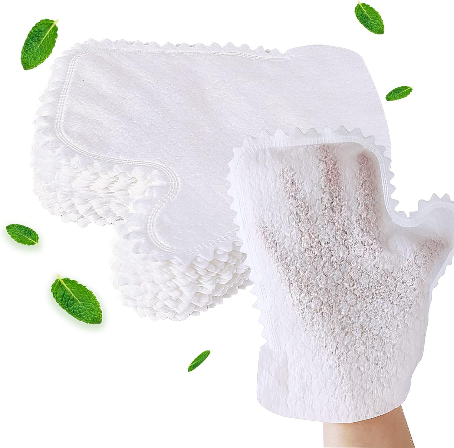 KKONHII Guantes grandes blancos no tejidos para lavavajillas, 40 unidades, doble uso para limpieza en seco y húmedo