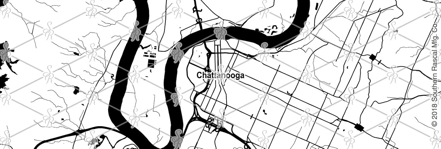 Chattanooga Mapa de la ciudad Copa de whisky Tennessee