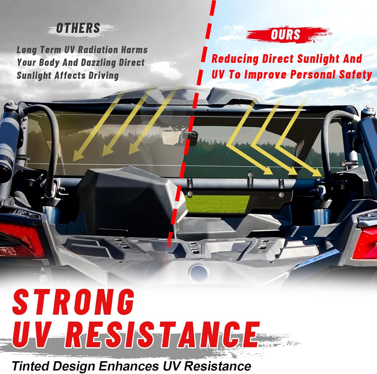 StarknightMT Parabrisas trasero X3, parabrisas de ventana trasera X3 compatible con Can Am Maverick X3 y X3 Max 2017-2024 (excepto para modelos XMR)