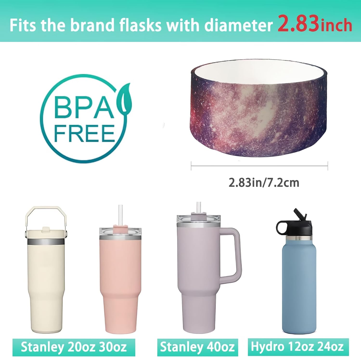 Funda protectora de silicona para boca ancha de 12 a 24 onzas, funda inferior antideslizante para botella de agua para Hydro Flask Yeti