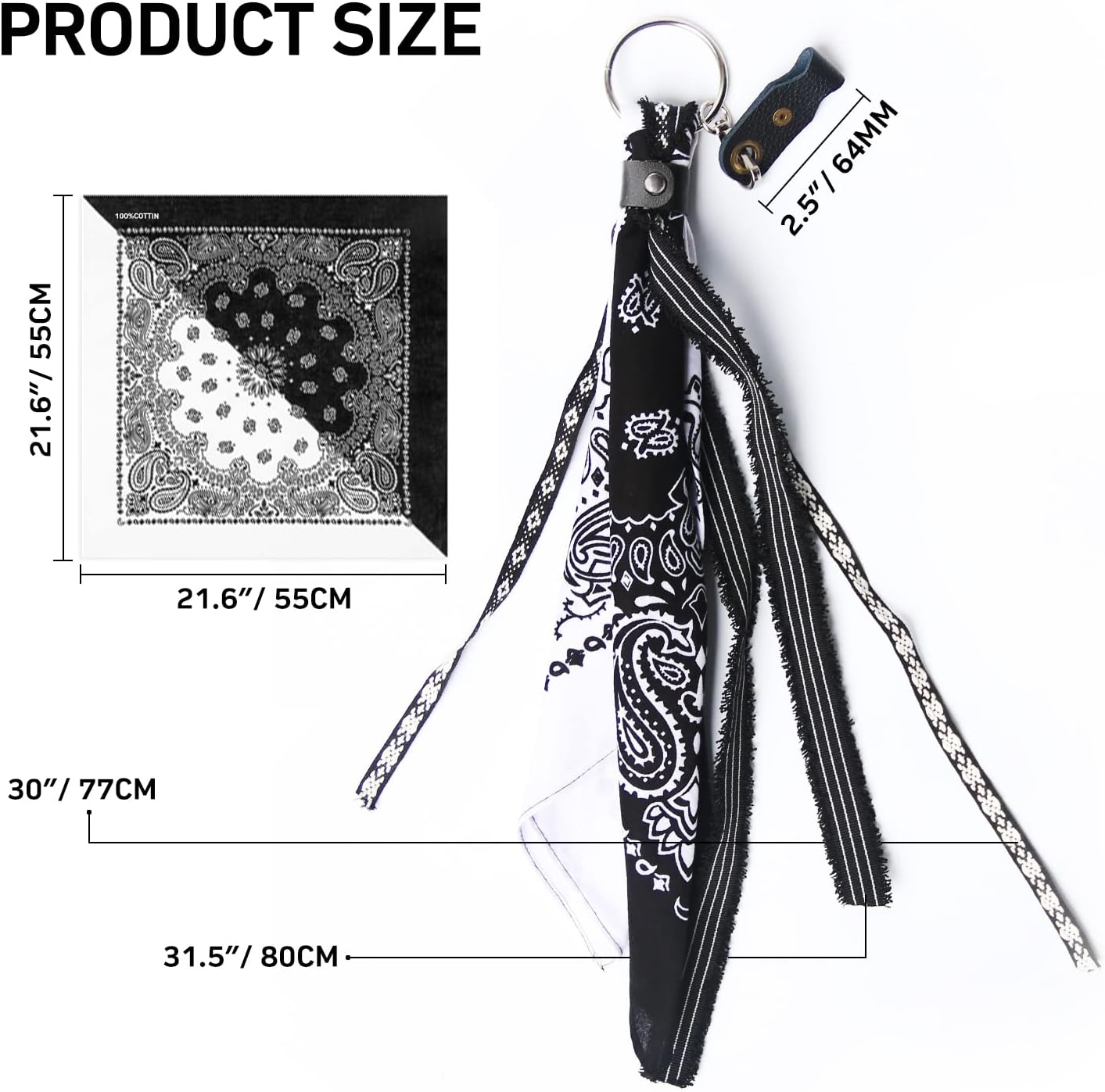 Funda para manillar de motocicleta, diseño de flores de anacardo con flecos, compatible con barra de motocicleta de 22 a 0.984 in (negro y blanco)