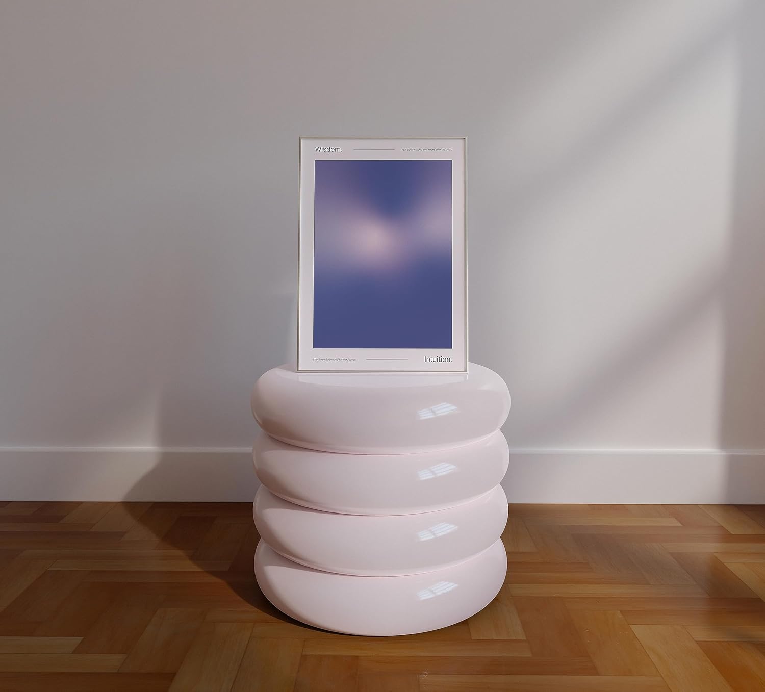 Retrograde Póster de chakra aura con afirmaciones positivas, impresión de pared de gradiente de moda para decoración estética de habitación Y2K