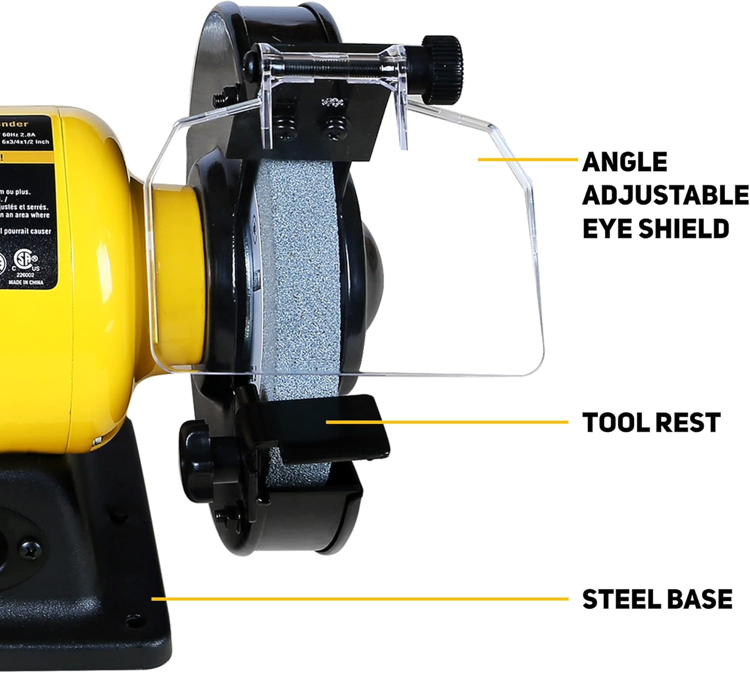 Woodskil 2.8Amp 12HP 6-Inch High-Speed Bench Grinder, CSA Listed, Table Grinder for sharpening