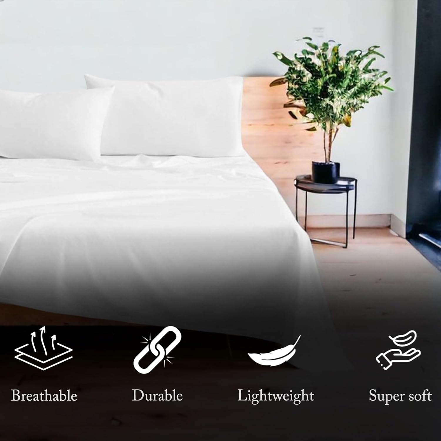Juego de sábanas tamaño California King de algodón egipcio de 1000 hilos, ropa de cama de 4 piezas de tejido de satén de 18 pulgadas, bolsillo extra