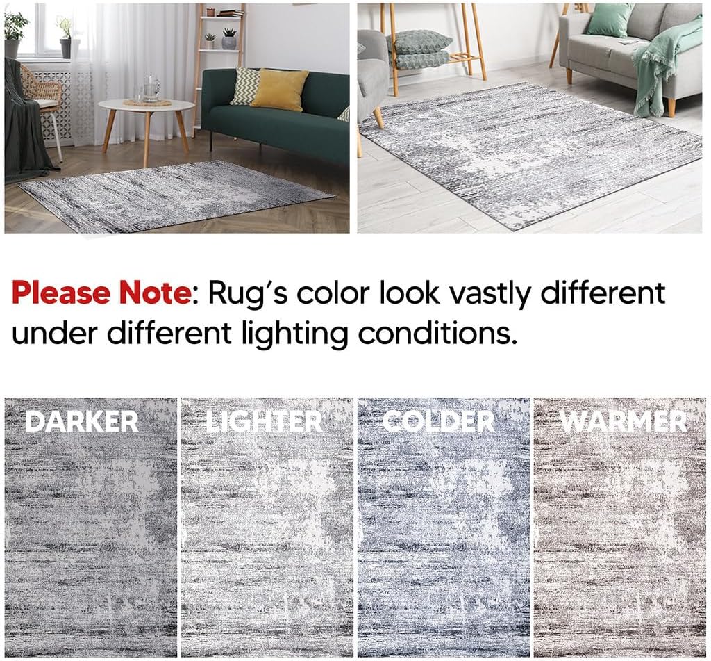 Keen Home Design Alfombras de área  No se desprende, alfombras abstractas de pelo grueso para cocina, sala de estar, dormitorio, comedor, entrada