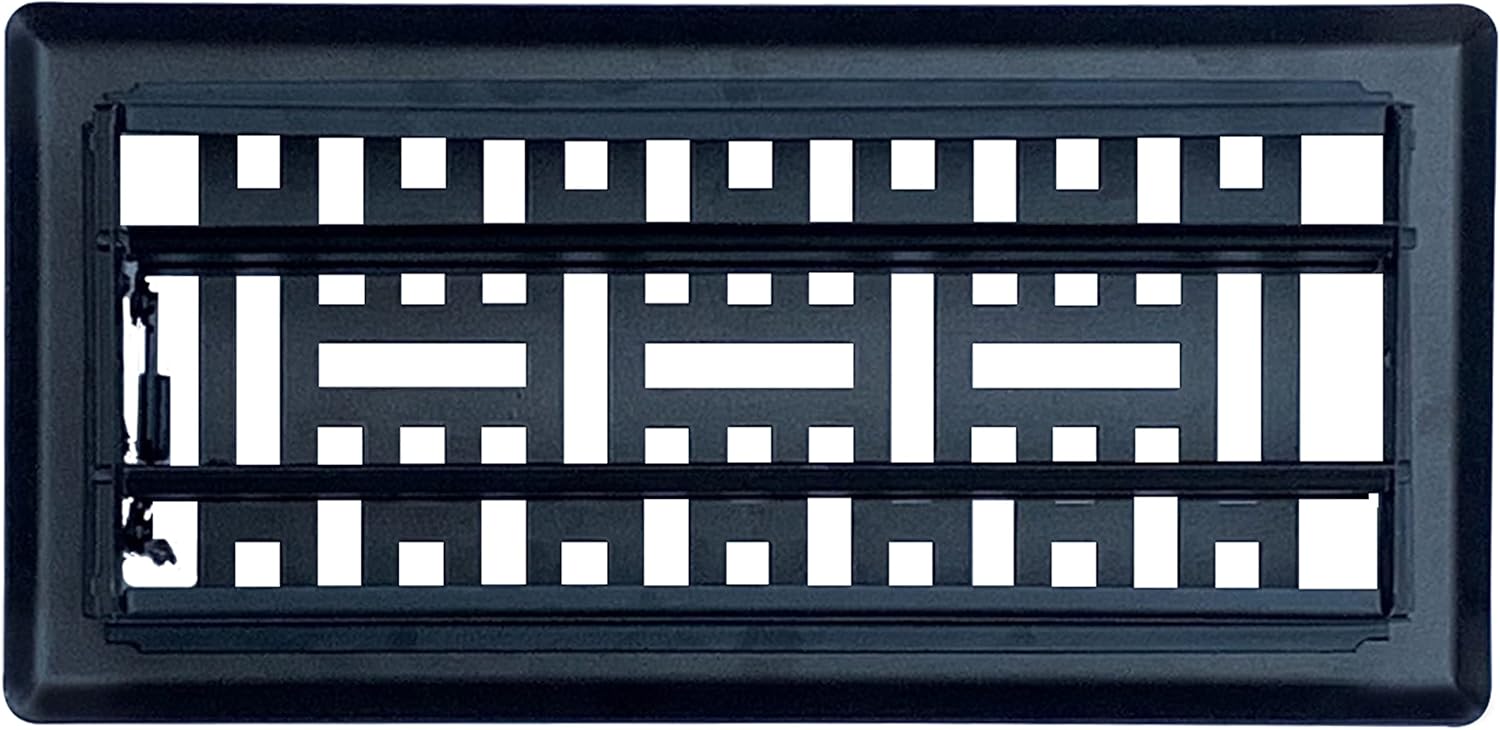 Sierra Grates Precision Flow Registro de piso de acero de 4 x 10 pulgadas, diseño metro, acabado gris granito, cubiertas de ventilación prémium para