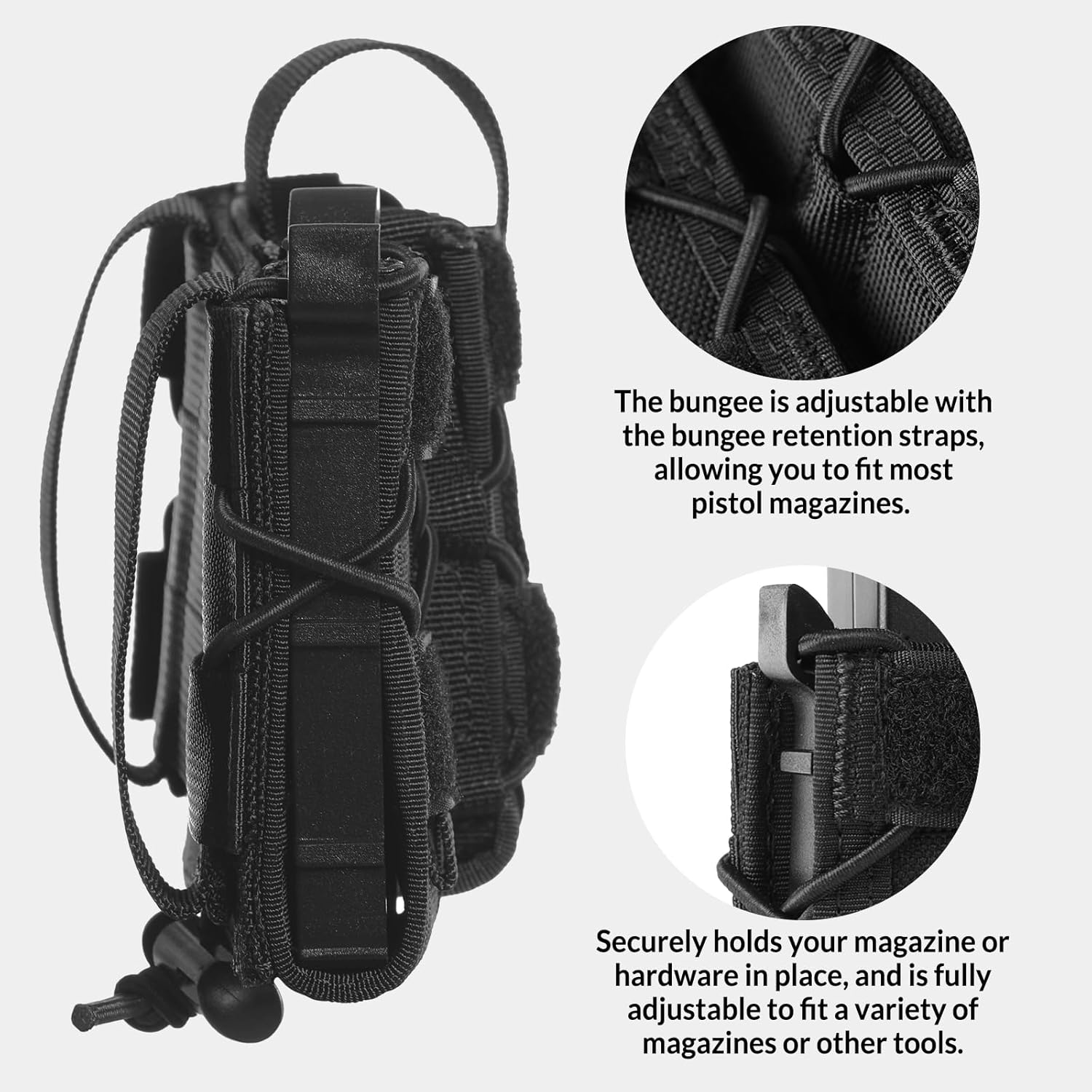 VOTAGOO GEAR Combo de bolsa para esposas de 0.354 in para revistas y esposas de cadena, ASP, esposas plegables compatibles con varios cinturones