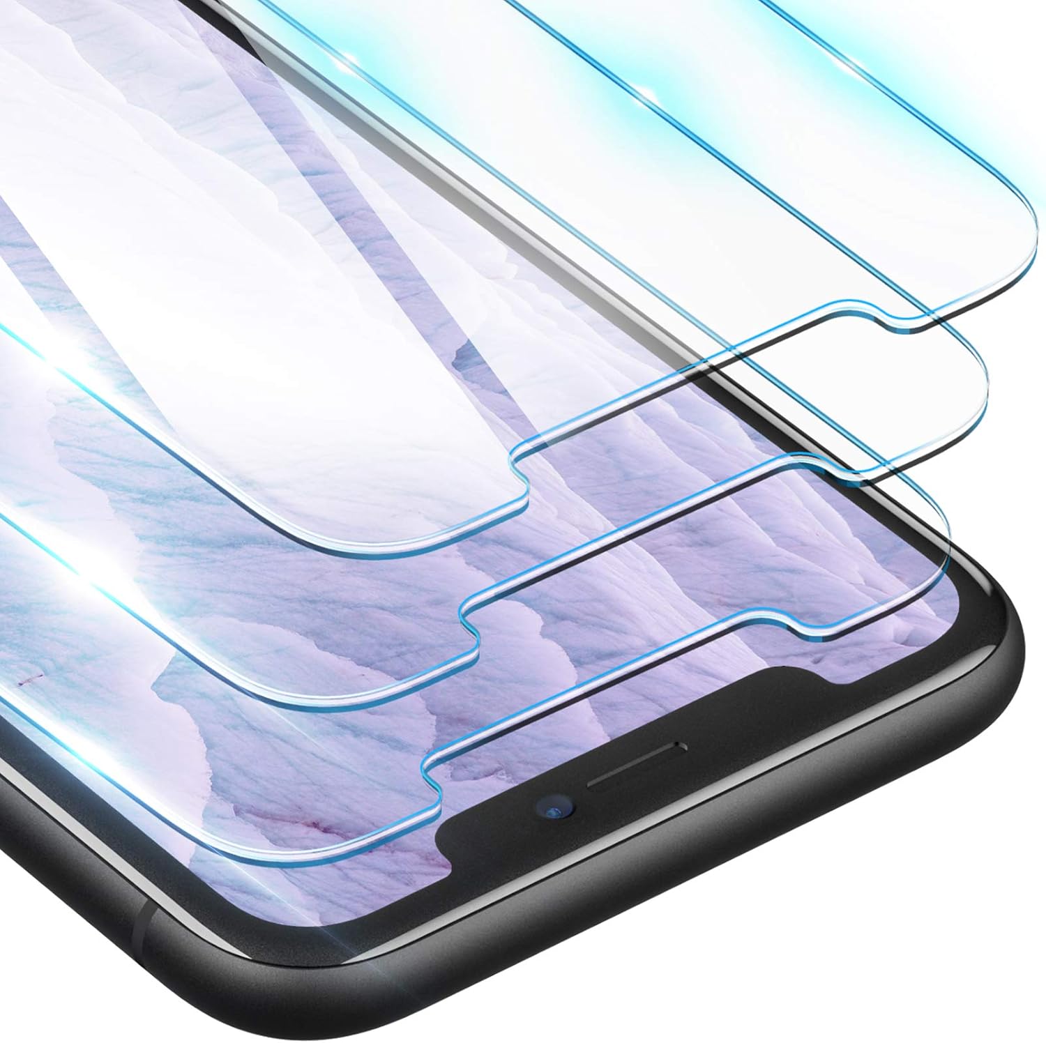 ORIbox Funda compatible con iPhone XR, funda translúcida mate y protector de pantalla de vidrio para iPhone 11, XR (6.1 pulgadas), protector de