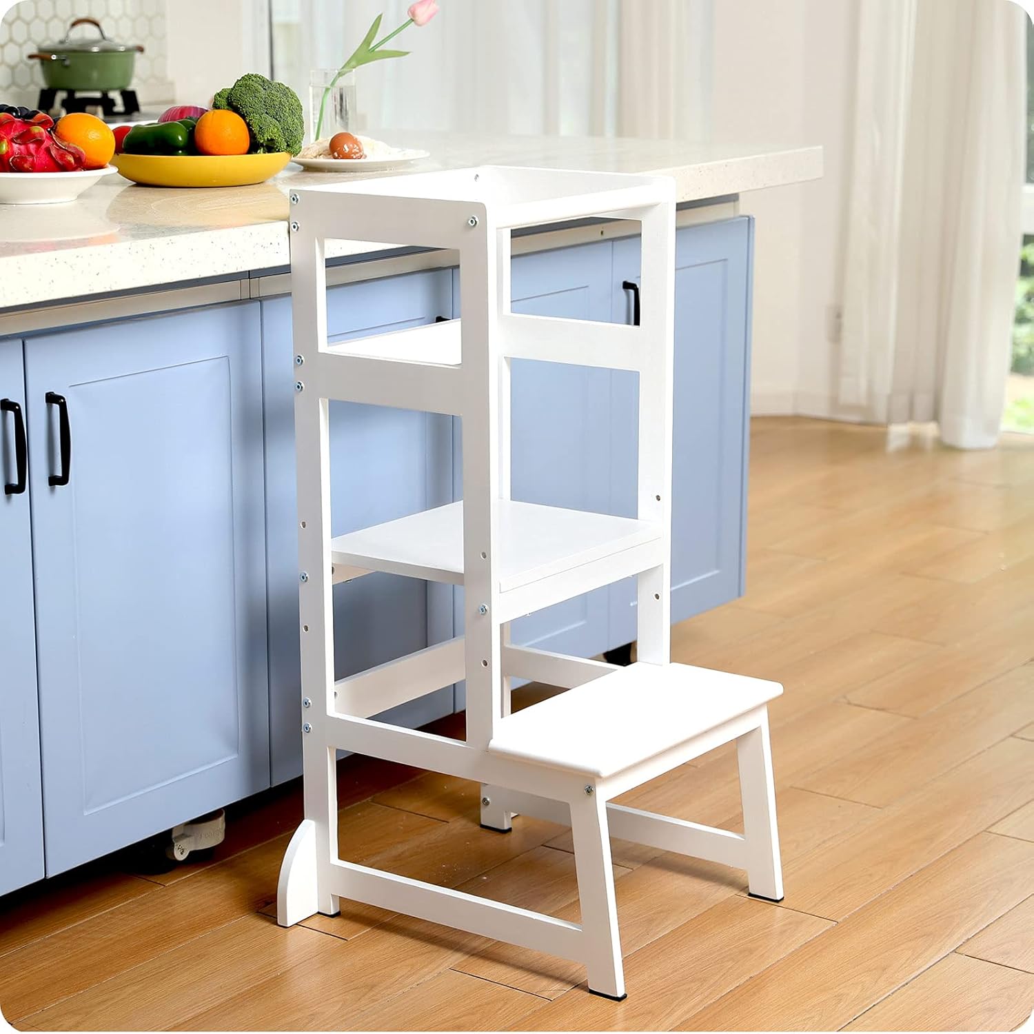 Taburete de cocina ajustable en altura para niños pequeños, taburete de aprendizaje Montessori para niños, torre de pie para bebé, ayudante de pie