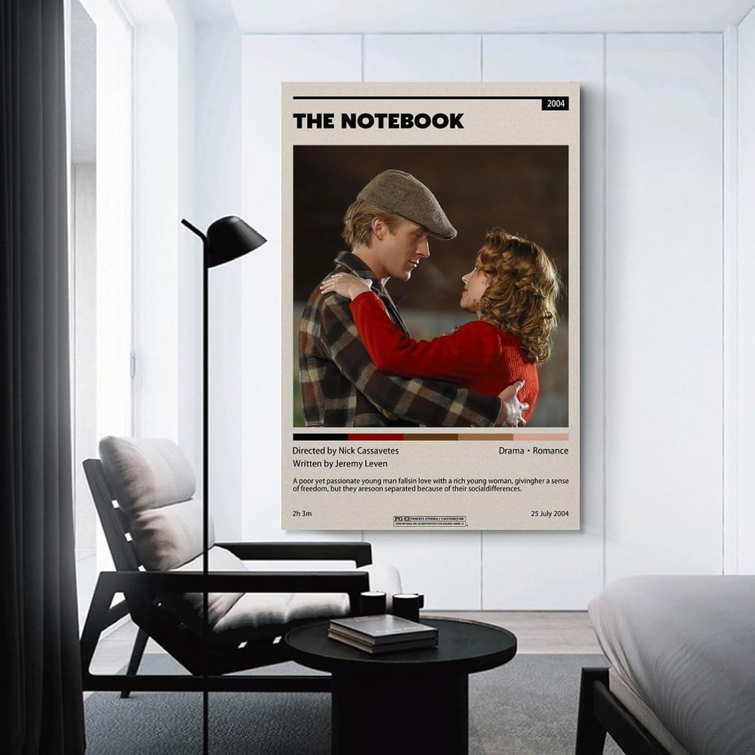 Póster de la película The Notebook, póster artístico y arte de pared, póster moderno para decoración de dormitorio familiar, 12 x 18 pulgadas (11.8