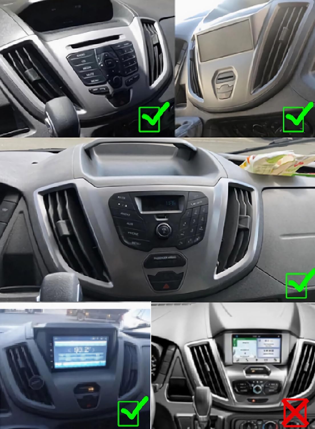 Android 13.0 Doble DIN reproductor de radio estéreo para coche para Ford Transit 2013-2019 9 pulgadas HD pantalla táctil receptor de audio para