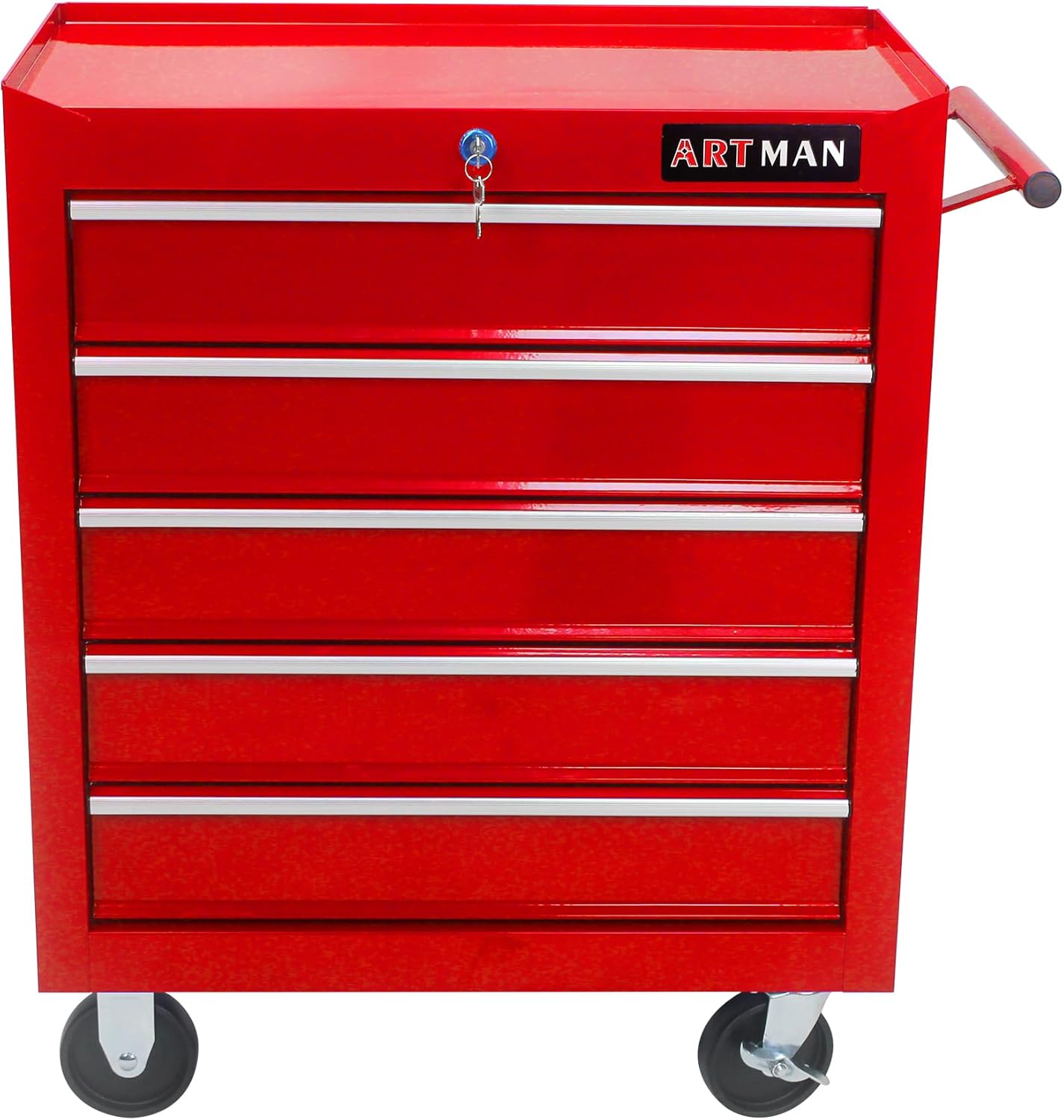Carrito de herramientas de 5 cajones grandes con ruedas, caja de herramientas rodante, organizador de herramientas para garaje, almacén, taller,