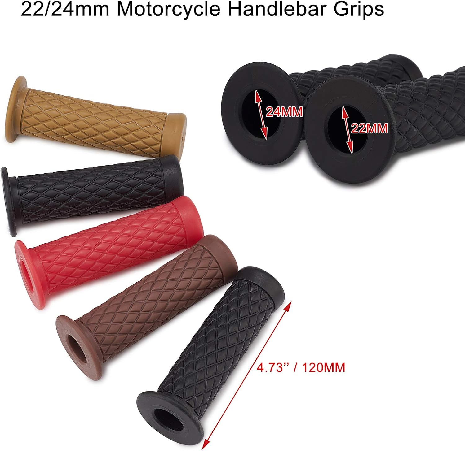 Empuñaduras de motocicleta para manillares de 78″ 0.866 in0.945 in TPU antideslizante universal