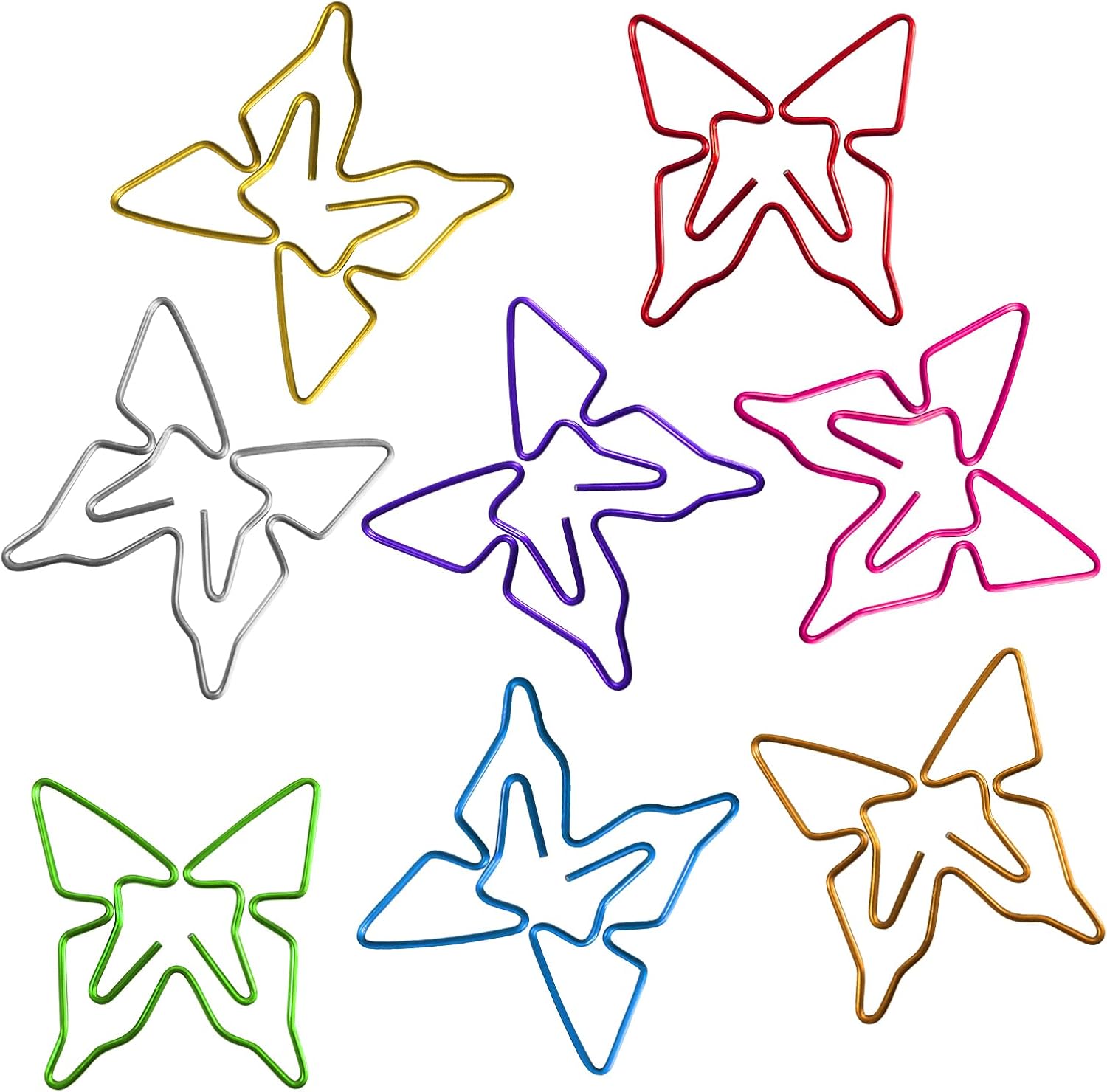 40 clips de papel en forma de mariposa, clip de papel con forma de clip de lazo colorido, carpeta de oficina portátil para suministros escolares de
