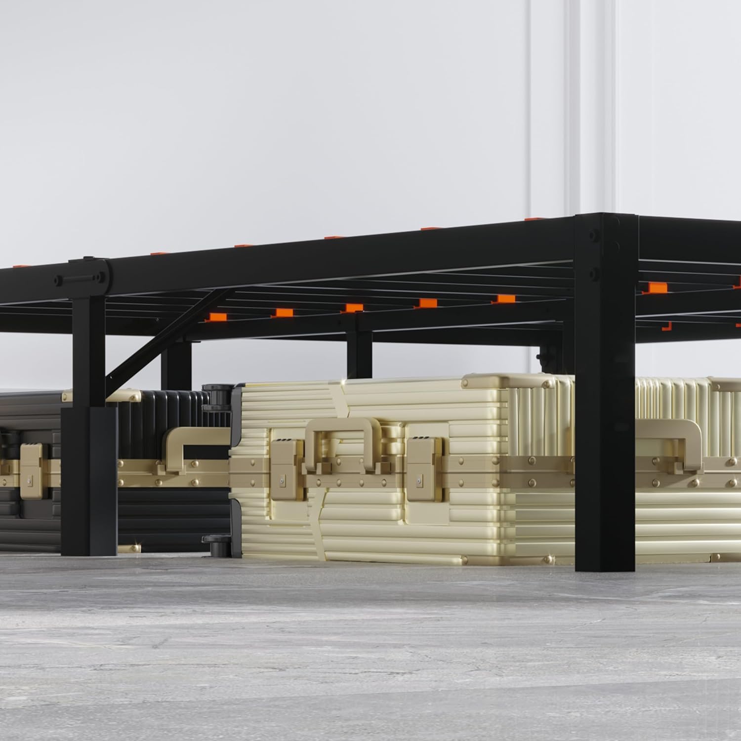 Base de cama Queen de 14 pulgadas, no necesita somier, base de cama de plataforma tamaño Queen con protectores para los dedos, fácil montaje, sin