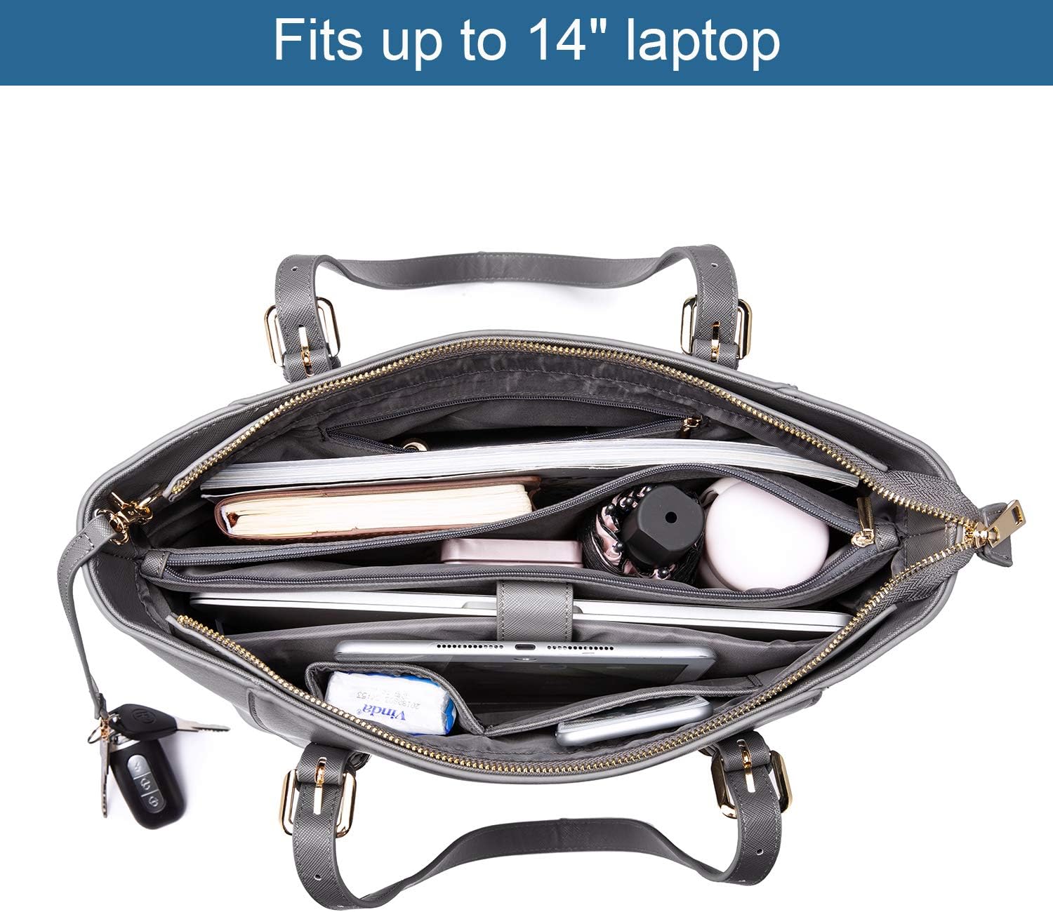Bolsa de mano para computadora portátil para mujer, bonita bolsa grande para computadora portátil
