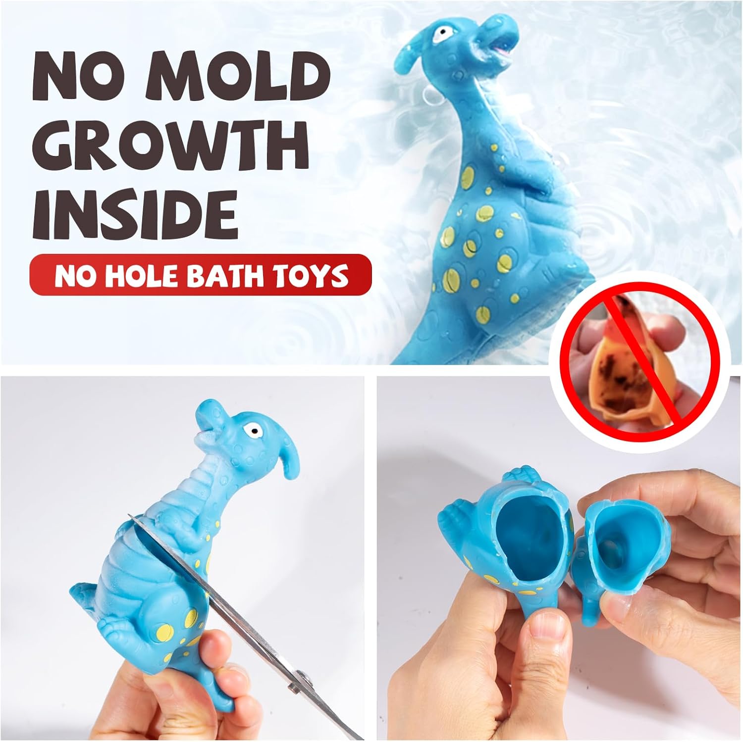 Hely Cancy Juguetes de baño de dinosaurio sin agujeros para bebés, sin moho, juguetes de piscina (dinosaurio + taza)