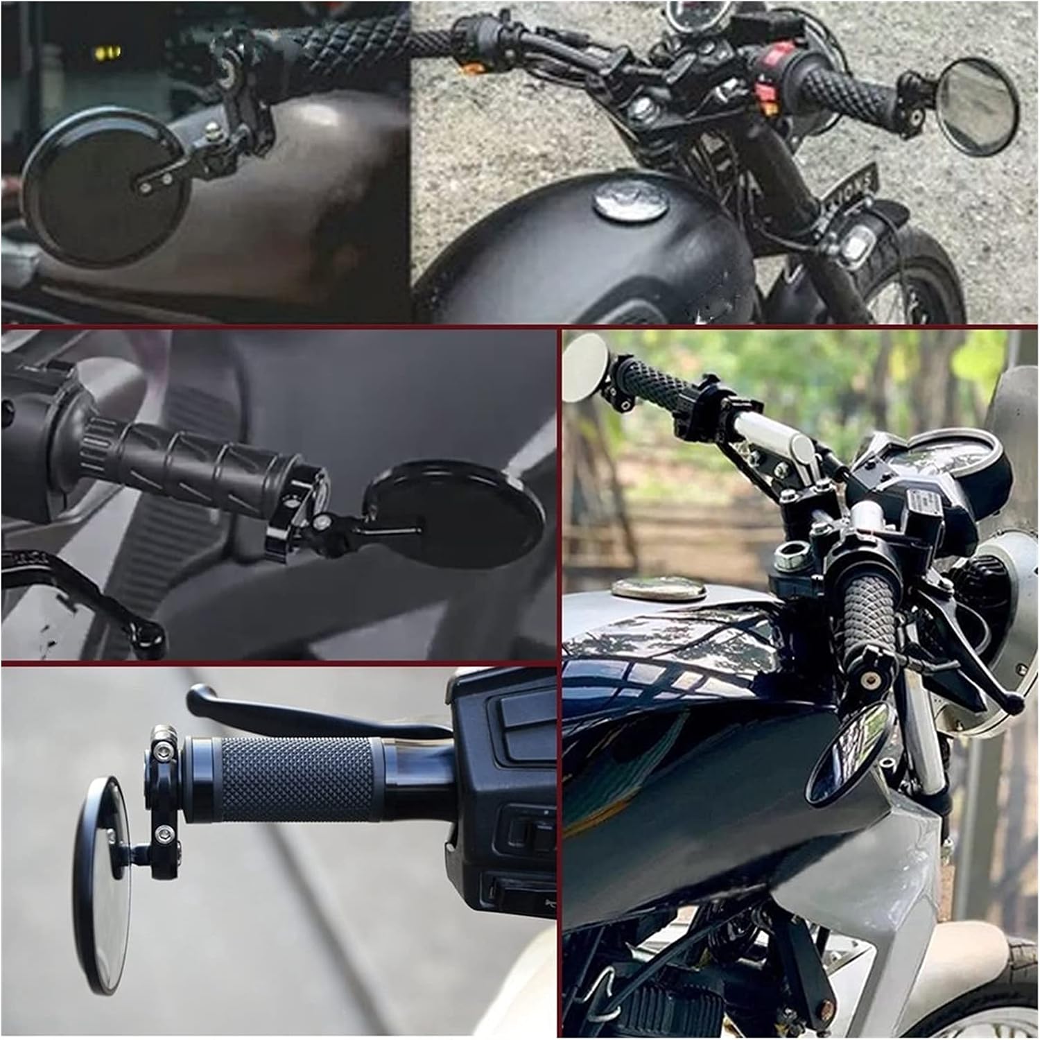 Espejo retrovisor de motocicleta de 3 pulgadas redondo plegable con extremo de barra lateral para Kawasaki ZXR400 ZZR600 VERSYS 1000 Z1000 ZX10R