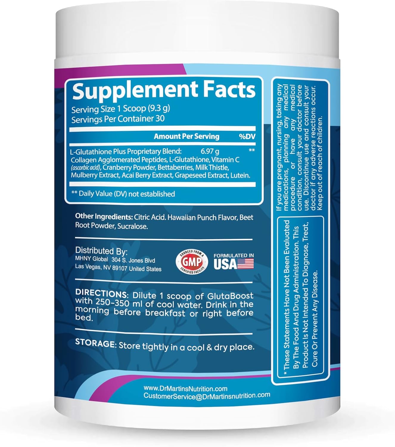 Glutatión 6970mg  Potente antioxidante  Fórmula antienvejecimiento para la salud de la piel, blanqueamiento y pigmentación  Apoya el sistema