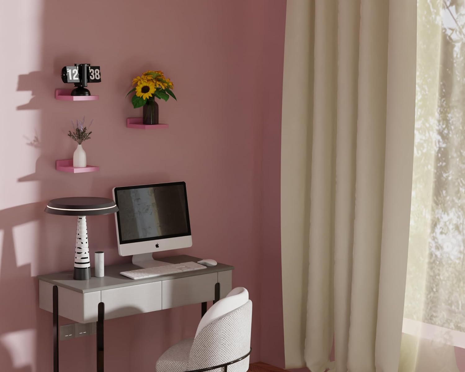 Estantes flotantes pequeños, mini estantes colgantes, estante de pared de 5 pulgadas para baño, sala de estar, dormitorio, paquete de 3, con 2 tipos