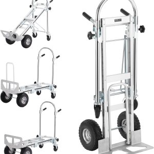 VEVOR Camión de mano plegable de aluminio, diseño 4 en 1 con capacidad de 1000 libras, carrito plegable industrial resistente, carrito de ruedas de VEVOR Camión de mano plegable de aluminio, diseño 4 en 1 con capacidad de 1000 libras, carrito plegable industrial resistente, carrito de ruedas de