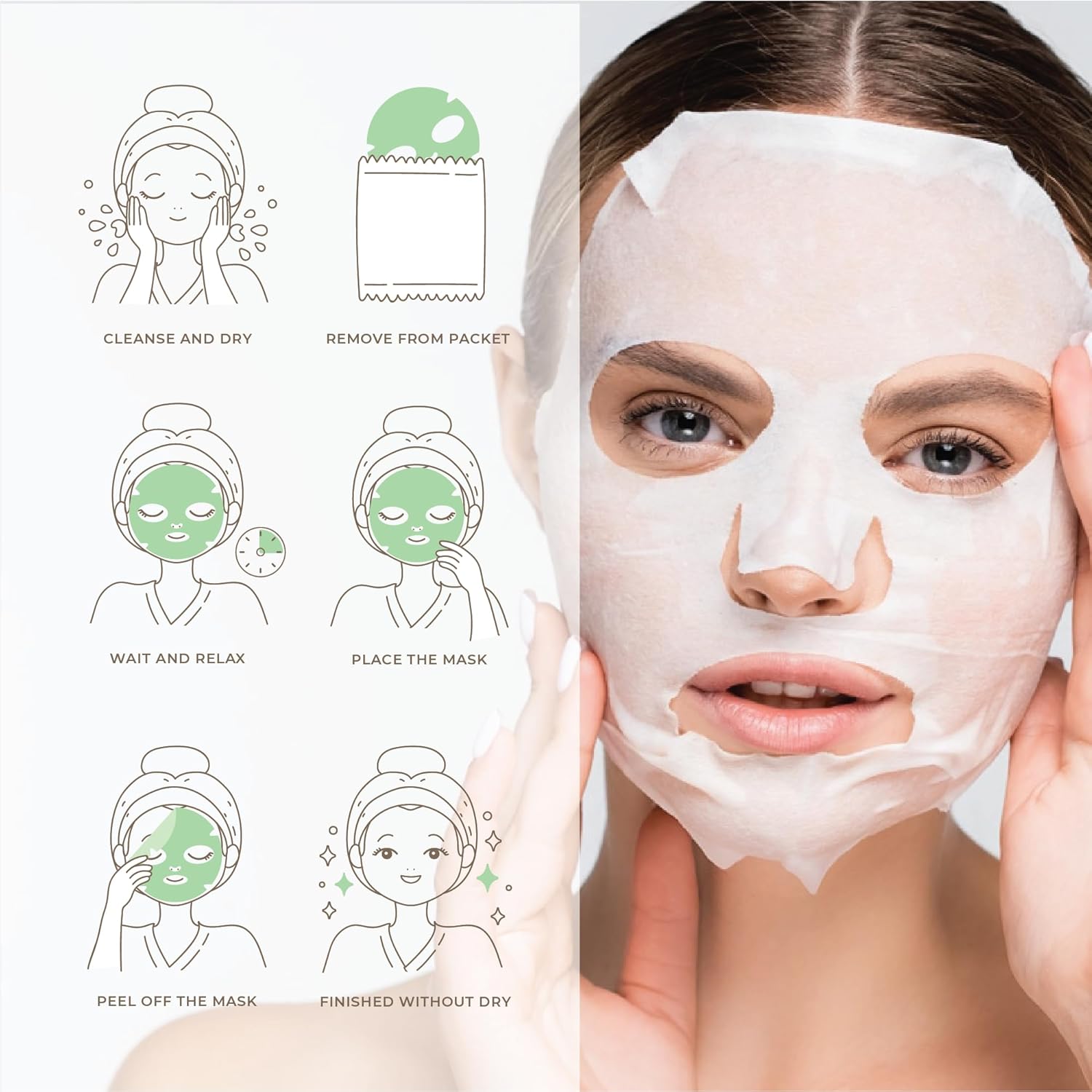 24PK – Mascarillas faciales de esencia de pepino para el cuidado de la piel, mascarilla facial coreana para el cuidado de la piel