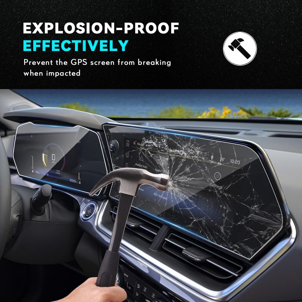 INTGET 2 protectores de pantalla para Chevrolet Chevy Trax 2024, protector de pantalla táctil de vidrio templado de alta calidad para Chevy Trax