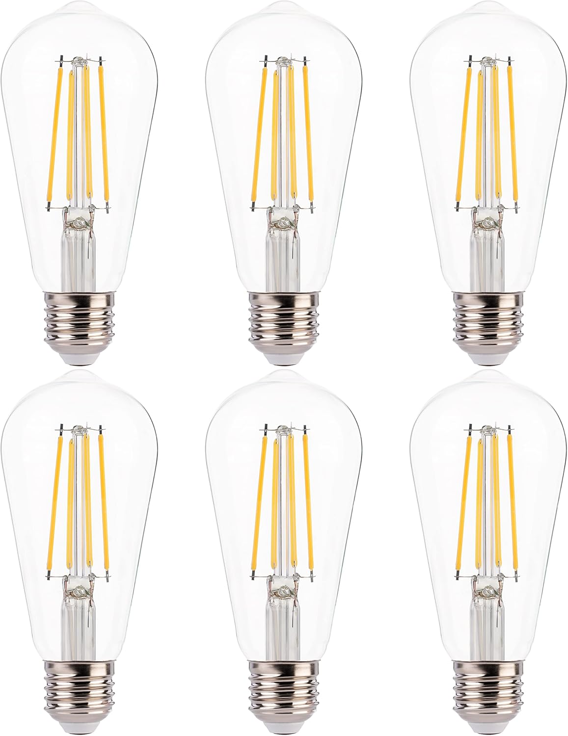 FLSNT Bombillas LED Edison de 7 W, equivalente a 60 W, CRI alto 90+, blanco suave de 2700 K, bombillas LED vintage ST19, 800 LM, base E26,