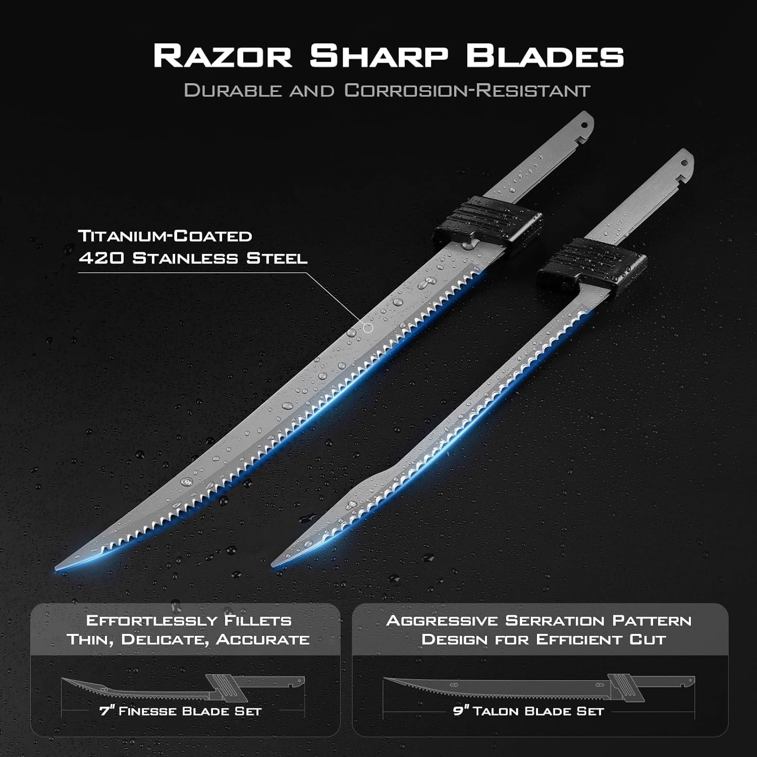 KastKing Cuchillo de filete eléctrico Speed Demon Pro Li (iones de litio) – Recargable, inalámbrico, de alta velocidad, duración de la batería