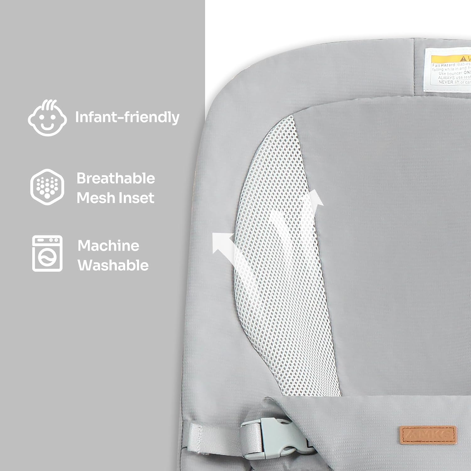 AMKE CooCon – Bouncer para bebé, asiento ergonómico para bebés con 3 posiciones reclinables, asiento de gorila portátil para recién nacido, diseño