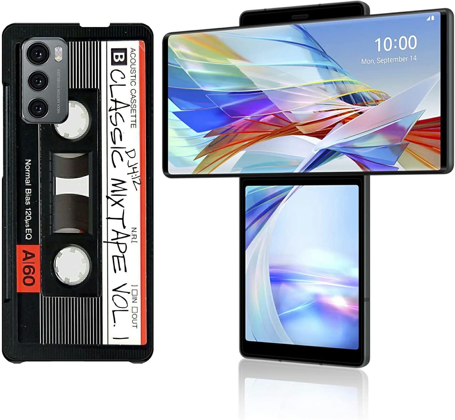 Rossy Funda delgada para LG Wing 5G, para LG Wing 5G, funda ligera de audio retro, diseño de Patten, policarbonato duro, protección antiarañazos,