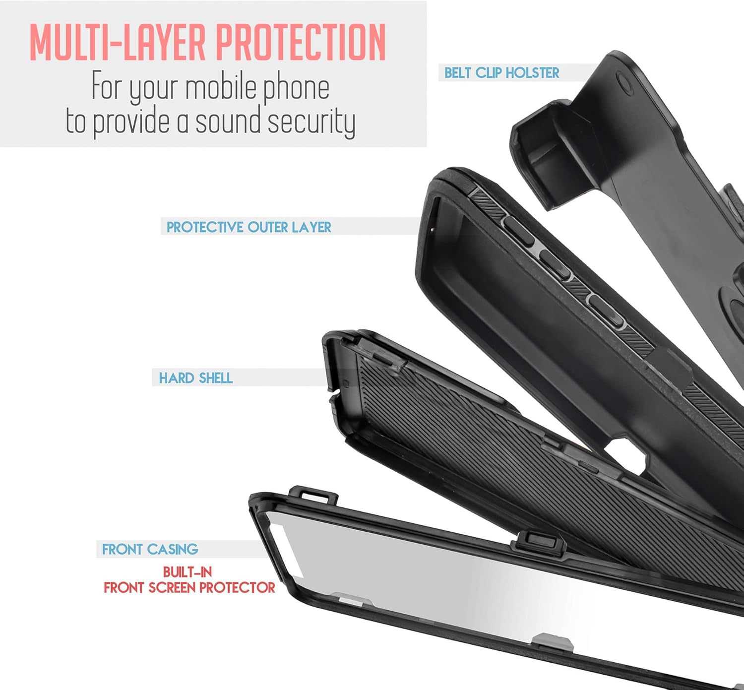 6goodeals Funda para Oneplus Nord N30 5G, Defender Case Heavy Duty a prueba de golpes a prueba de polvo con clip para cinturón Funda protectora