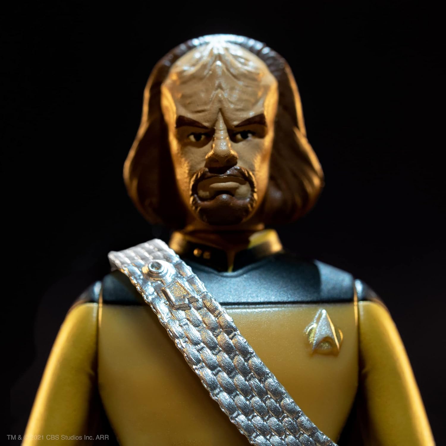 Super7 Star Trek La próxima generación Worf 3.75 en figura de reacción