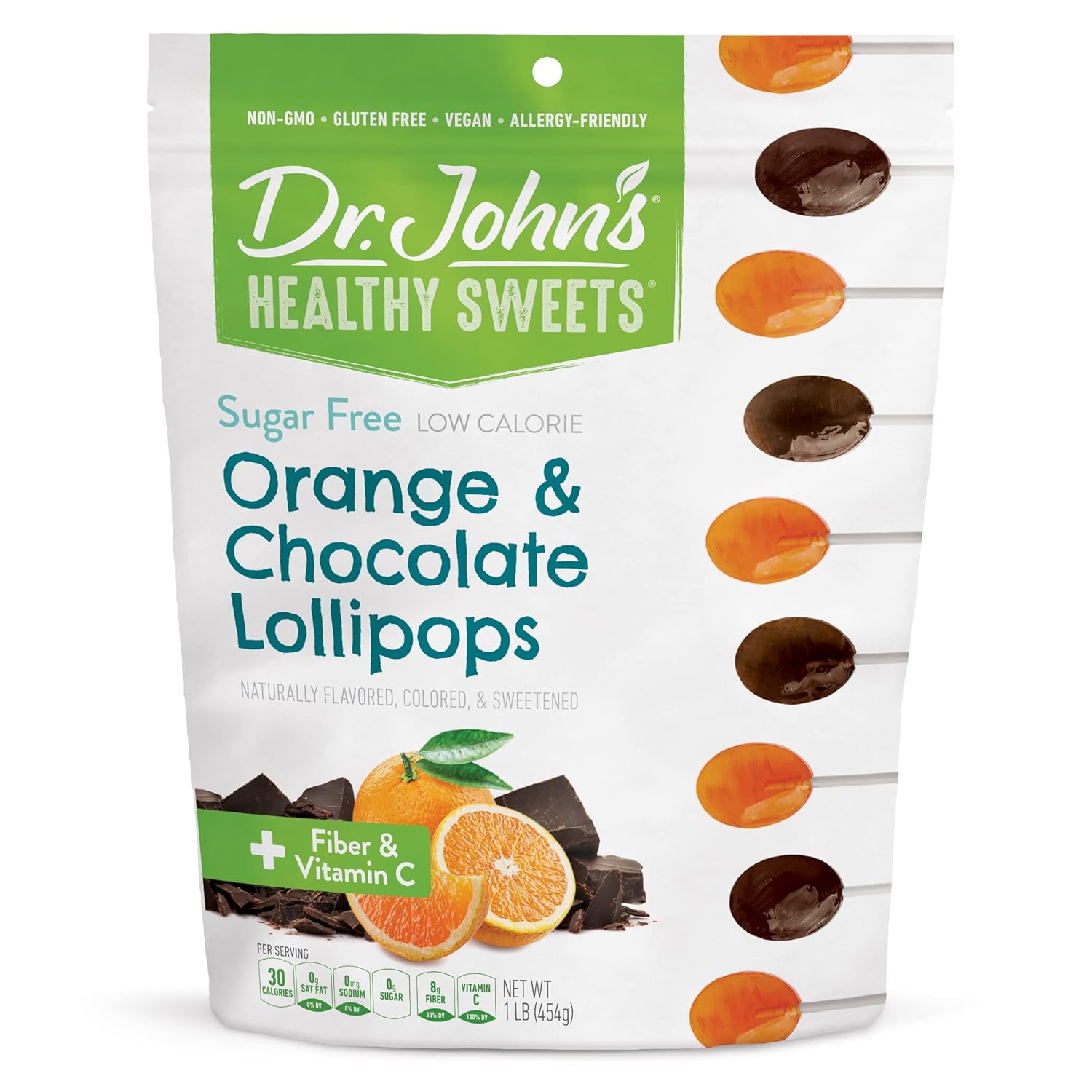 Dr. John’s – Caramelos sin azúcar, paletas saludables con cero azúcar, aperitivos bajos en calorías, dulces duros aptos para Keto, ovalado de