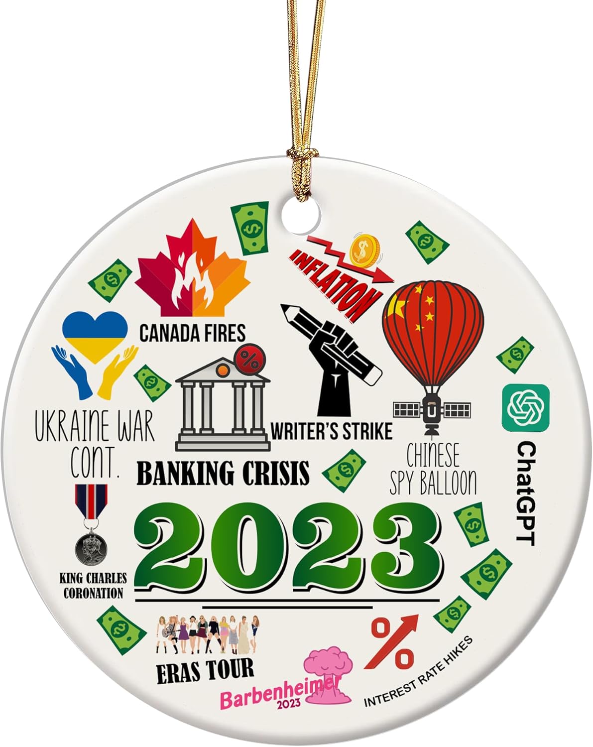Adorno de Navidad 2023, regalos para pareja, adornos para árbol de Navidad, accesorios para colgar, decoración de adornos de Navidad