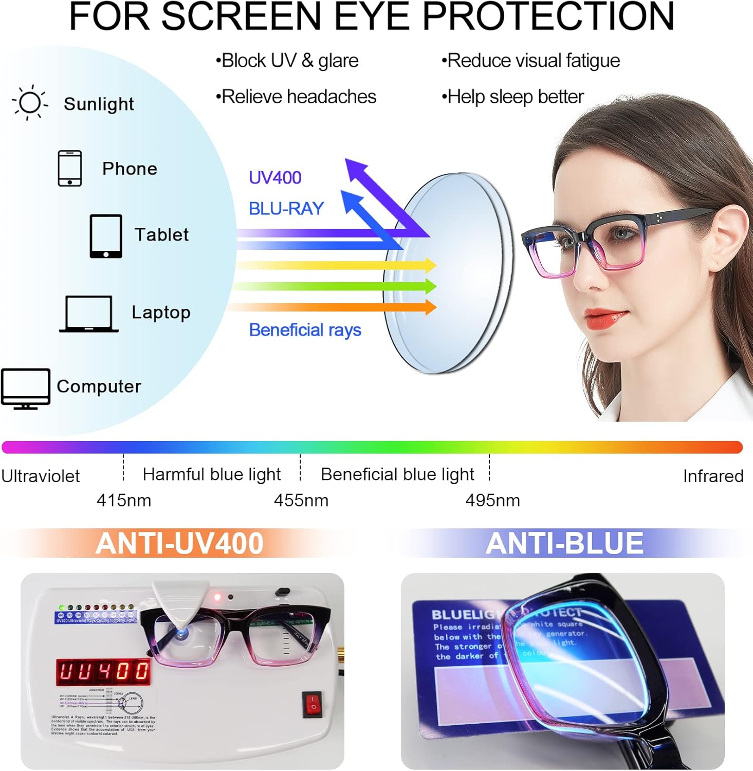 MARE AZZURO Gafas de lectura fotocrómicas para mujer, con bloqueo de luz azul, lectores de gran tamaño, 1.0, 1.5, 2.0, 2.5, 3.0, 3.5, 4.0,