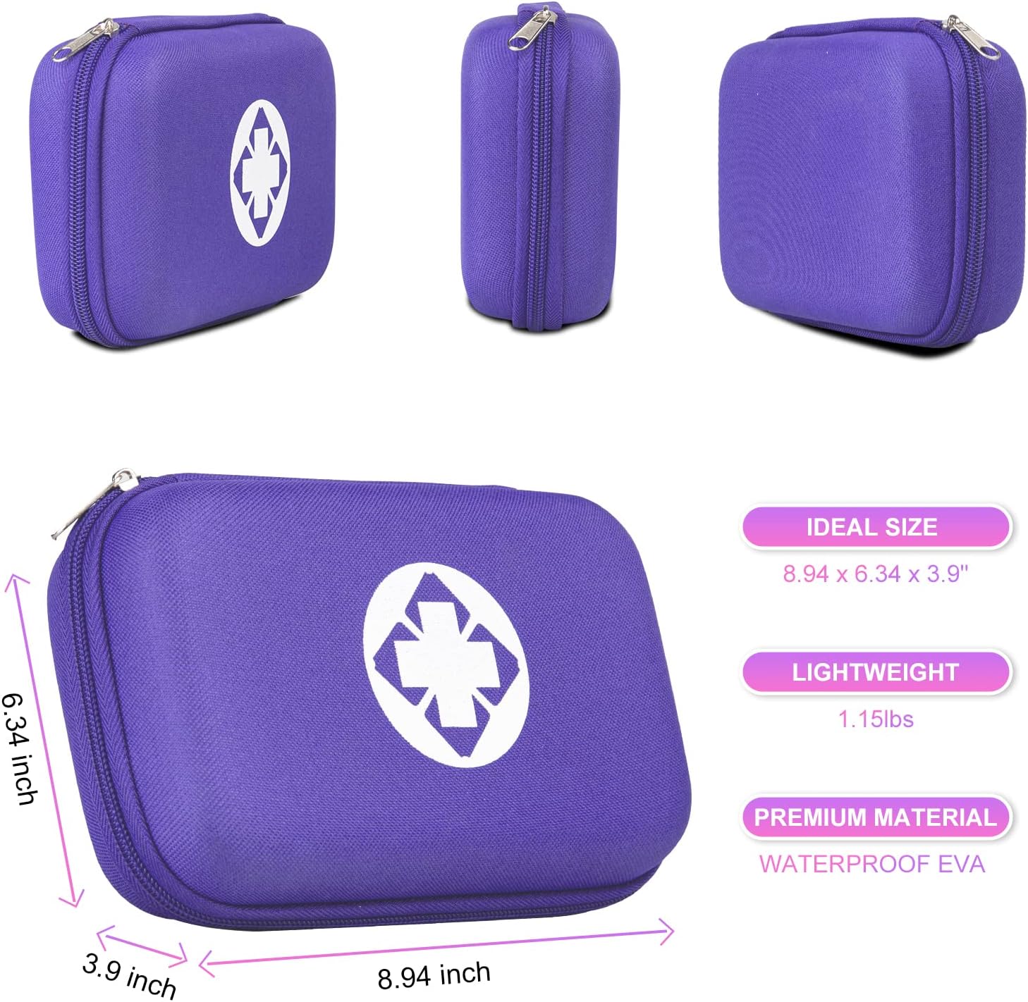 275 kits de primeros auxilios de viaje para artículos de preparación para emergencias de automóvil, kit esencial para accidentes urgentes, equipo de
