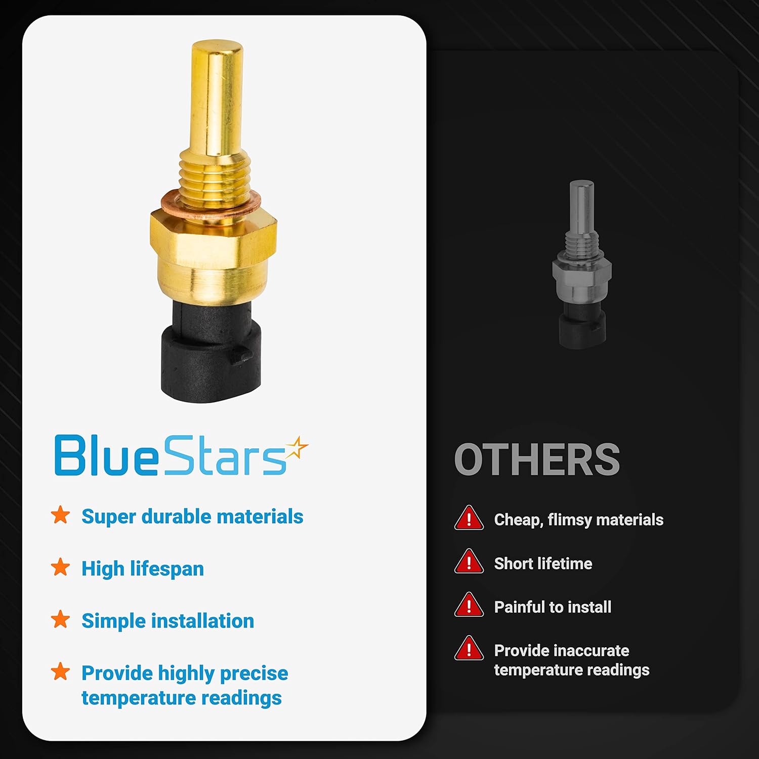 BlueStars Sensor de temperatura del refrigerante del motor 213-4514 213-4333 – para Chevy Avalanche, Impala, Trailblazer, Suburban 15002500 HD,