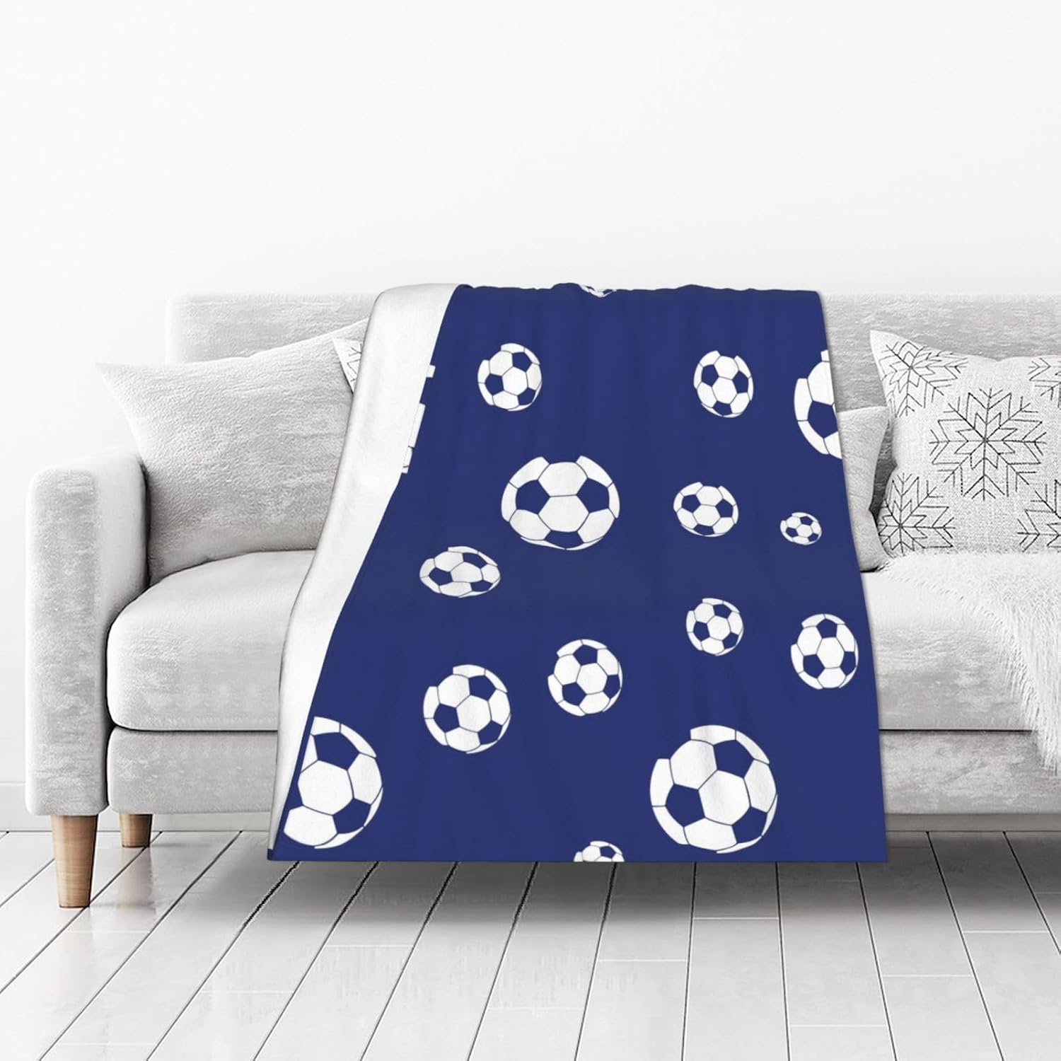 Manta de fútbol para mujer, suave manta de forro polar de verano de 50 x 40 pulgadas, manta ligera de viaje para cama, sofá, bonita decoración del