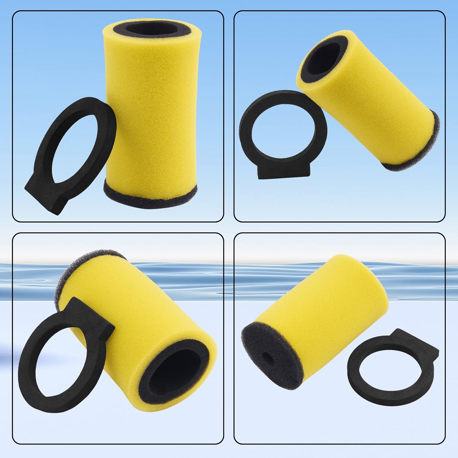 2 filtros de aire 1YW-14451-00-00 compatibles con Yamaha Big Bear 350 Timberwolf 250 YFB250U YFB250FW YFM350U YFM350FW Kodiak 400 YFM400FW Moto-4